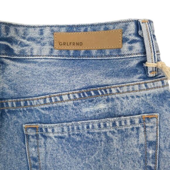 GRLFRND Jordan High Rise Shorts in Yaya Distressed Raw Hem Button Fly - Picture 4 of 12